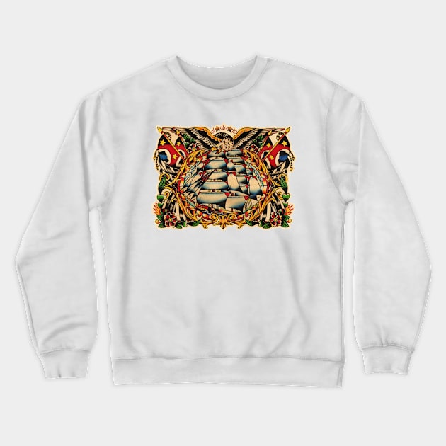 Ship Crewneck Sweatshirt by Don Chuck Carvalho